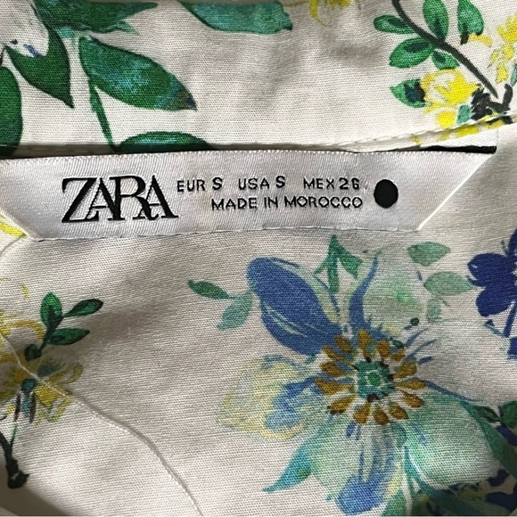 Zara Floral Print Smock Dress Small - Picture 2 of 10